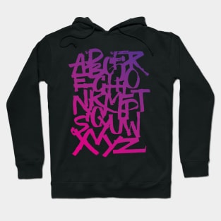 Calligraphy alphabet in a purple gradient Hoodie